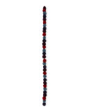 Long Pompom Scarf, Purple/Red/Blue