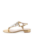 fedra jeweled leather sandal, old gold