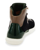 Avyd Suede Hybrid Hiker-Sneaker, Navy Blue/Green/Brown