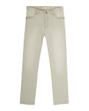 Faded Stretch Slim-Fit Jeans, Gray, Size 3-8