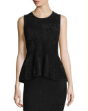 Sleeveless Chenille Peplum Top