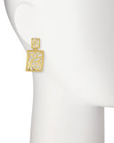18k Gold Open-Scroll Drop Earrings