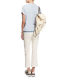Jewel-Neck Lace-Overlay Tank Top, Butter