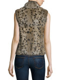 Merwyn Leopard-Print Rabbit Fur Vest