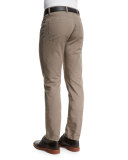 Five-Pocket Cotton-Linen Pants, Tan