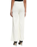 Washable Wide-Leg Pants, Cream 