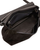 Sideby Suede Messenger Bag, Black