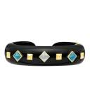 Weekend Black Jade Cuff Bracelet with Mixed Studs