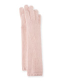 Long Cashmere Tech Gloves, Light Pink