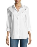 Kenton Insect Cotton Shirt, White