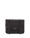 Large Lambskin Chain Wallet, Black 