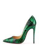 So Kate Marbled Red Sole Pump, Green