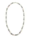 Long Three-Tone Baroque Pearl Necklace, 36"