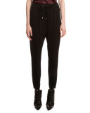 Drawstring-Waist Jogger Pants, Black