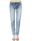 Slim-Leg Boyfriend Jeans, Denim Blue