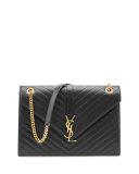 Monogram Matelasse Shoulder Bag, Black