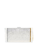 Lara Acrylic Ice Clutch Bag, White/Silver/Gold