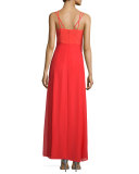 Sleeveless Double-Slit A-line Gown 
