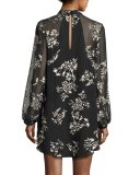 The Mentor Floral Mini Dress, Black