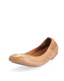 Jolie Logo Ballerina Flat, Royal Tan
