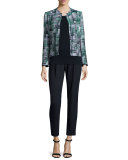 Marcy Zip-Front Printed Jacket