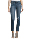 Hoxton Ankle Peg Jeans with Folded Undone Hem, Lexi Destructed