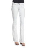 Joey Low-Rise Flare-Leg Jeans, Optic White