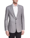 Textured Two-Button Sport Coat, Light Gray
