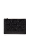 Star-Embossed Medium Pouch, Black