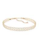 Diamond-Cut Crisscross Choker Necklace, Golden