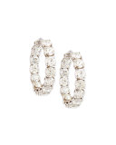 18K White Gold Perfect Diamond Hoop Earrings
