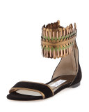 Kimro Suede Ankle-Wrap Sandal