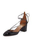 Alexa Patent Mid-Heel Pump, Black