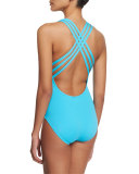 Core Multi-Strap-Center One-Piece Swimsuit, Periwinkle