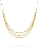 Cairo 3-Strand Bib Necklace with Diamonds