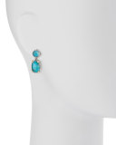 Chrysocolla Doublet Double-Drop Earrings