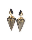 Golden Studded Dangling Clip-On Earrings