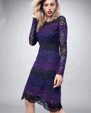 Ophelia Striped Lace A-Line Dress, Jasmine Multi