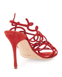 Gori Squiggly High-Heel Sandal, Red