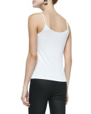 Scoop-Neck Jersey Cami, White