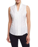 Sleeveless Stretch-Cotton Shirt 