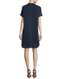 Short-Sleeve Shift Dress
