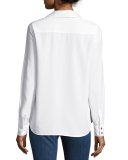 Billie Lace-Up Denim Shirt, White