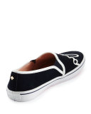 stefy "let's fly away" suede skate sneaker, navy