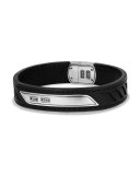 Men's Leather Cable ID Bracelet