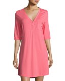 Jersey Half-Sleeve Sleepshirt, Pink/Orange