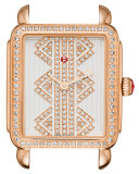 16mm Deco ll Mid Rose Gold Watch Head with Pattern Diamond Dial