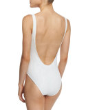 Lace Scoop-Back Classic One-Piece Swimsuit