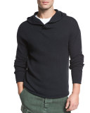 Textured Cotton Pullover Hoodie