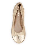 Maya Metallic Ballet Flat, Platino